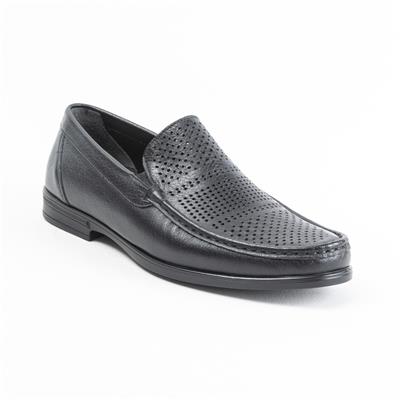 Ulus T-50  Delikli Siyah Loafer Ayakkabi