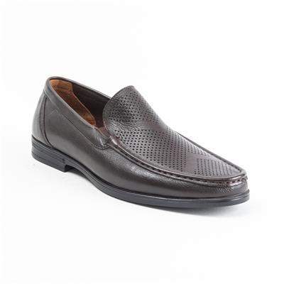 Ulus T-766-1 Delikli Kahve Loafer Ayakkabi