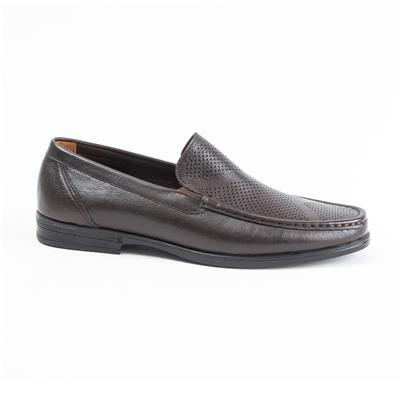 Ulus T-766-1 Delikli Kahve Loafer Ayakkabi