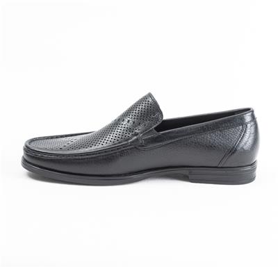 Ulus T-766-1 Delikli Siyah Loafer Ayakkabi