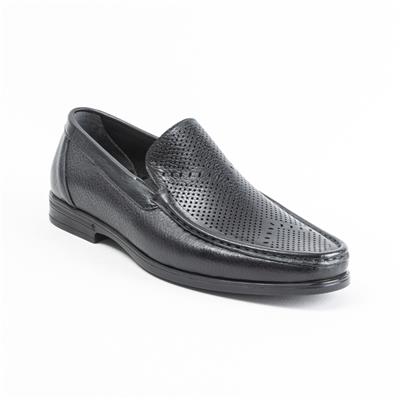 Ulus T-766-1 Delikli Siyah Loafer Ayakkabi