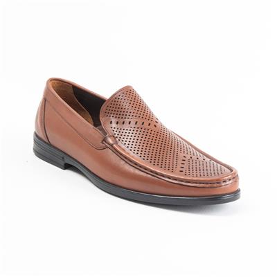 Ulus T-766-1 Delikli Taba Loafer Ayakkabi