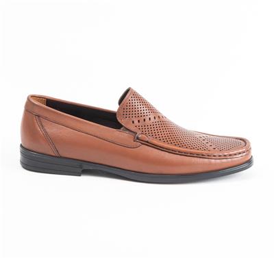 Ulus T-766-1 Delikli Taba Loafer Ayakkabi
