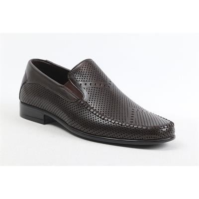 Ulus T-766 Delikli Kahve Loafer Ayakkabi