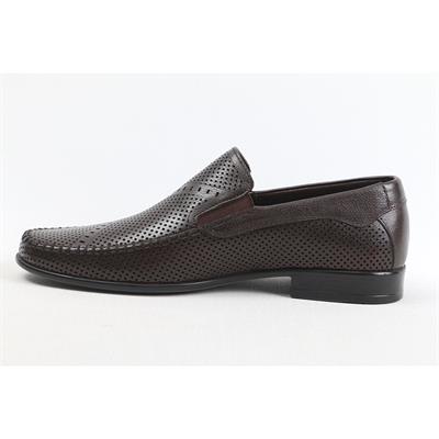 Ulus T-766 Delikli Kahve Loafer Ayakkabi