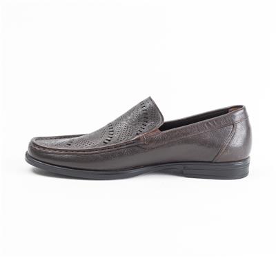 Ulus T-805 Delikli Kahve Loafer Ayakkabi