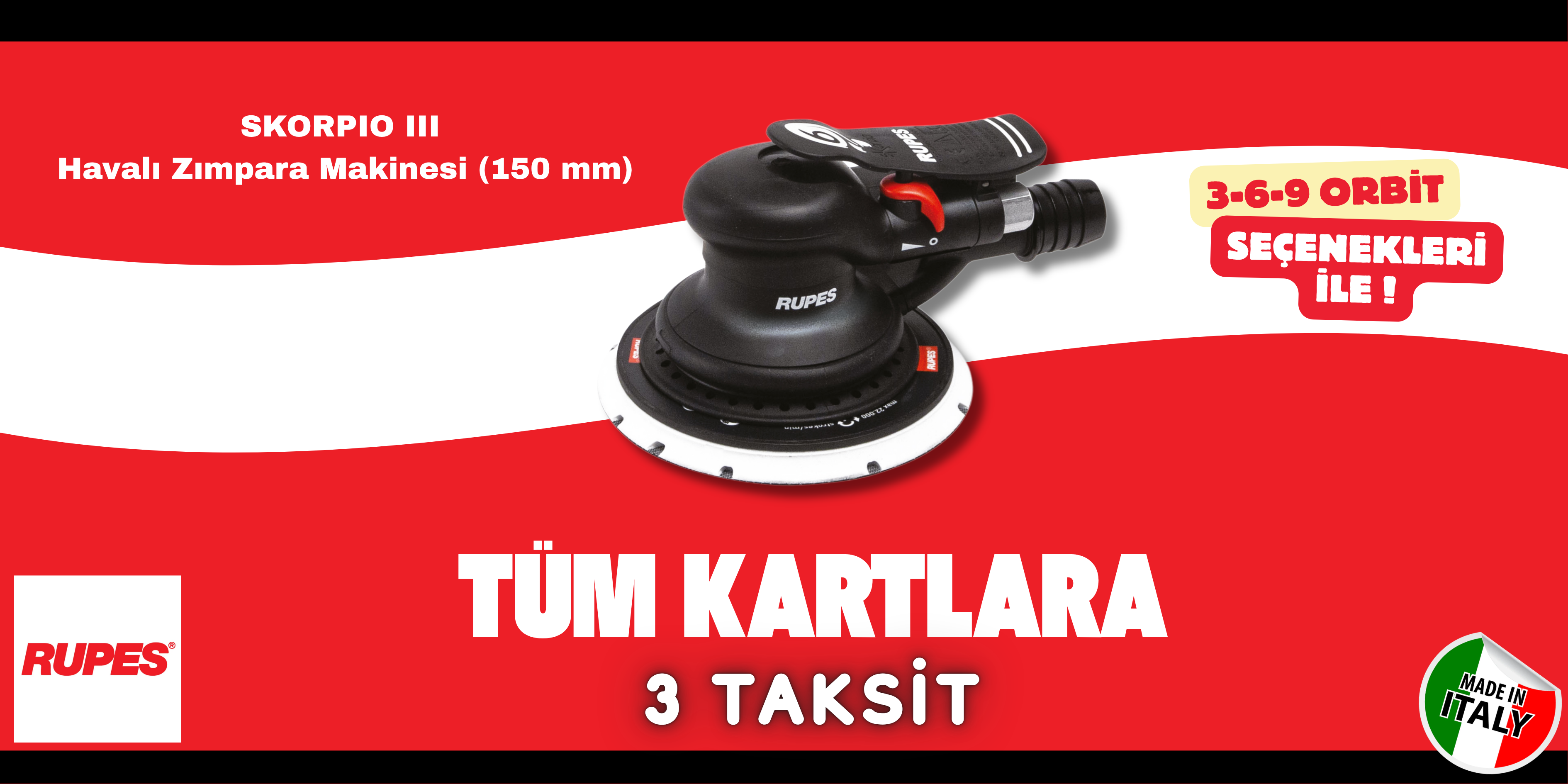 RUPES SKORPIO III Havalı Orbital Zımpara Makinesi