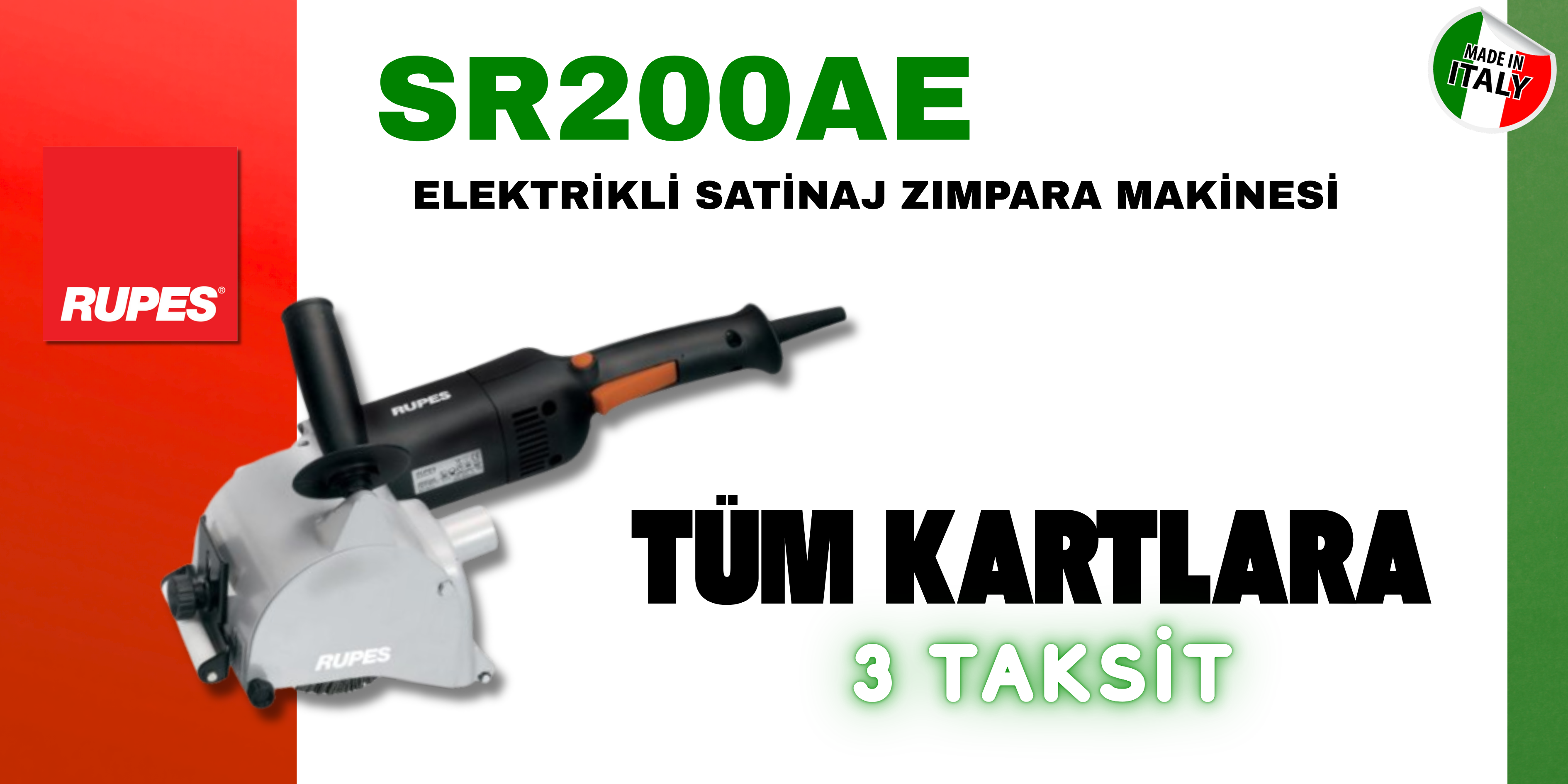 RUPES SR200AE Elektrikli Satinaj Zımpara Makinesi