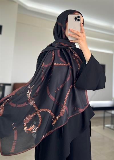 Pamuk Twill Şal Linkage- Kızıl Kahve