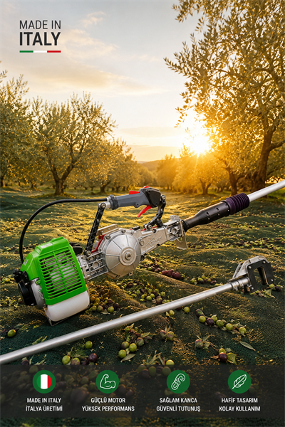 Active M60 3.2 mt. Teleskopik Askılı Ceviz-Fındık-Zeytin Silkeleme Hasat Makinesi - Orjinal İtalyan