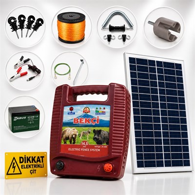 Bekçi 14.5J Yüksek Voltajlı 50000M2 Güneş Enerjili - Sensörlü Elektrikli Çit Sistemi