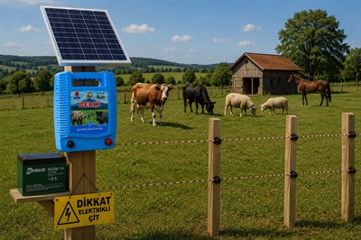 Bekçi 9.4J 30000M2 Güneş Enerjili - Sensörlü Elektrikli Çit Sistemi Ahşap Kazık Dahil