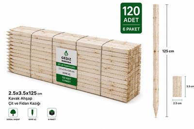 Gediz St-120 125x35x25cm Elektrikli Çit Sistemi ve Fidan Kazığı - 120 Adet