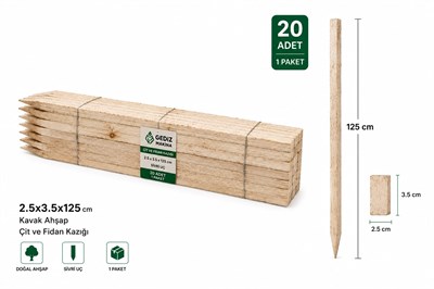 Gediz St-20 125x35x25cm Elektrikli Çit Sistemi ve Fidan Kazığı - 20 Adet