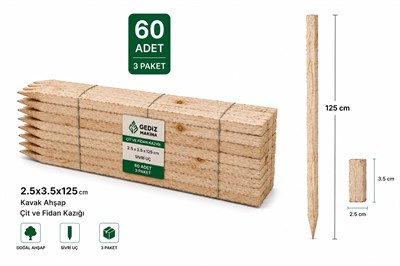 Gediz St-60 125x35x25cm Elektrikli Çit Sistemi ve Fidan Kazığı - 60 Adet