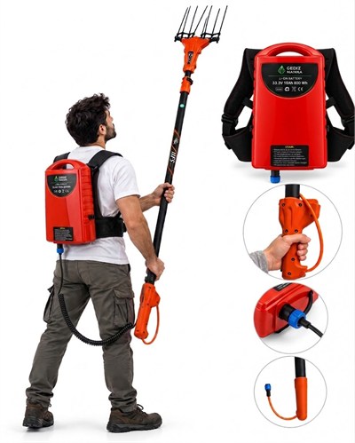 HFS 34V Akülü Zeytin Hasat Makinesi - 18Ah Gediz Sırt Bataryalı Devir Ayarlı