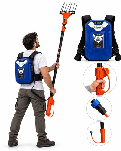 HFS 34V Akülü Zeytin Hasat Makinesi - 20Ah Gediz Sırt Bataryalı