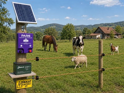 Pars Ranger 5000 M2 Güneş Enerjili - Sensörlü Elektrikli Çit Sistemi Ahşap Kazık Dahil