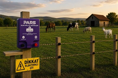 Pars Volt 10000 M2 Elektrikli - Sensörlü Elektrikli Çit Sistemi Ahşap Kazık Dahil