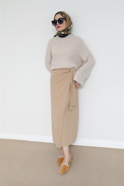 Anvelop Uzun Etek - Krem