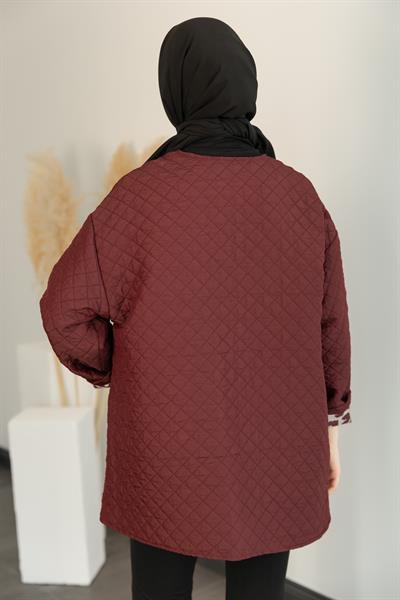 Astarlı Kapitone Ceket - Bordo