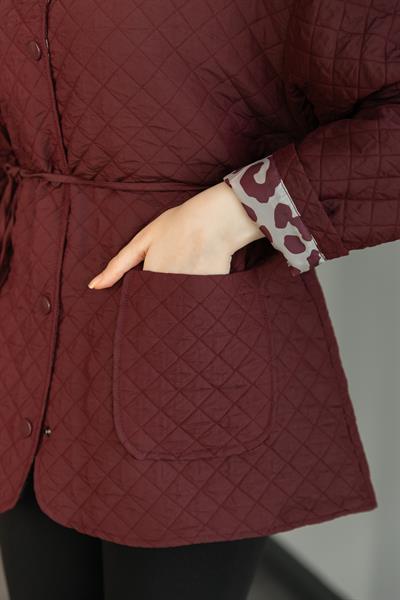 Astarlı Kapitone Ceket - Bordo