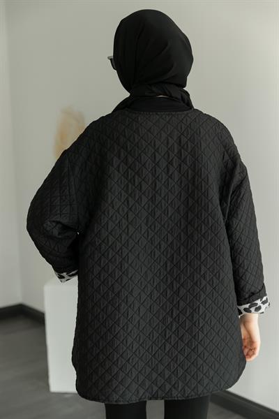 Astarlı Kapitone Ceket - Siyah