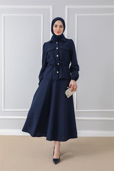 Bağcıklı Tüvit Takım - Lacivert