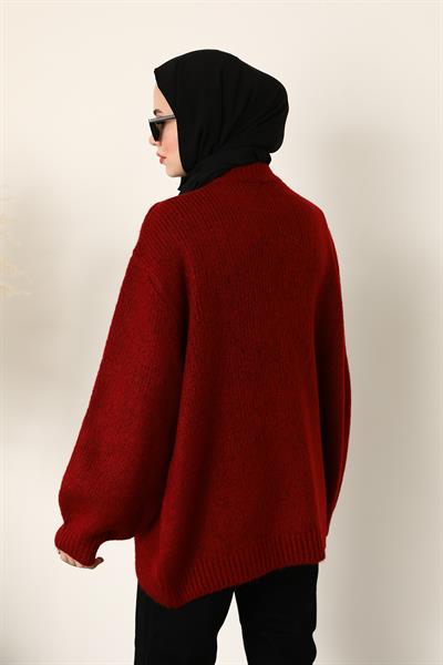 Bisiklet Yaka Kazak - Bordo