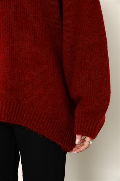 Bisiklet Yaka Kazak - Bordo