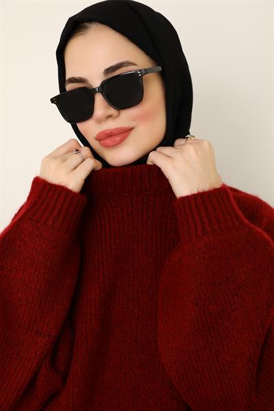 Bisiklet Yaka Kazak - Bordo