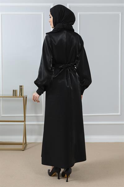 Boyun Taşlı Abiye - Siyah