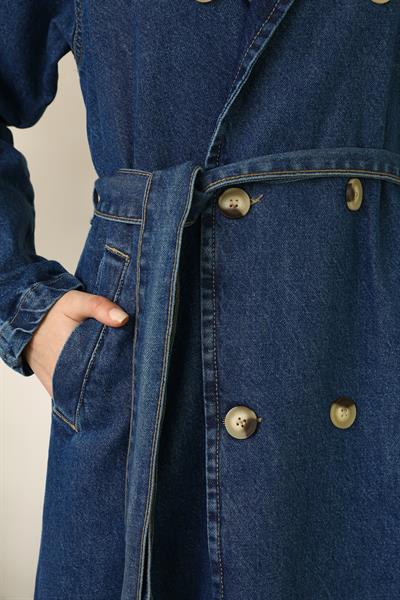 Denim Trençkot - Mavi