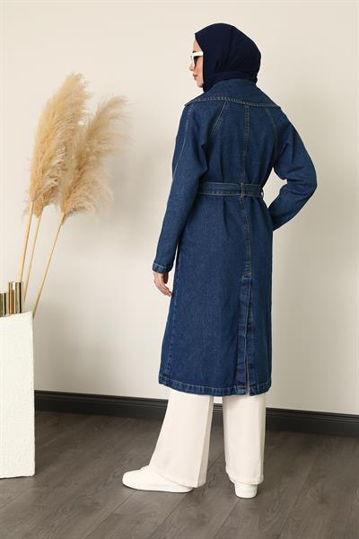 Denim Trençkot - Mavi