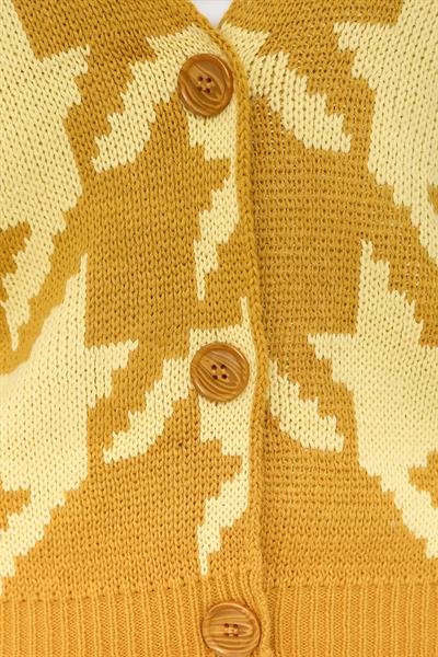 Desenli Hırka - Hardal