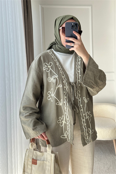 Desenli Kimono - HAKİ