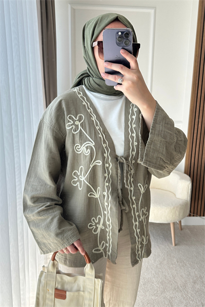 Desenli Kimono - HAKİ