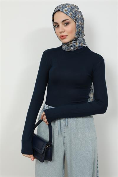 Dik Yakalı Basic - Lacivert