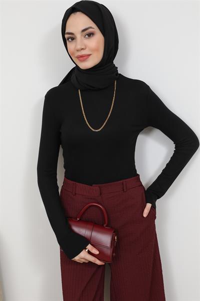 Dik Yakalı Basic - Siyah