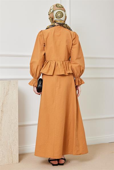 Düğmeli Etekli Takım - CAMEL