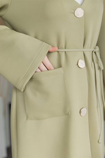 Düğmeli Scuba Takım - Mint Yeşil