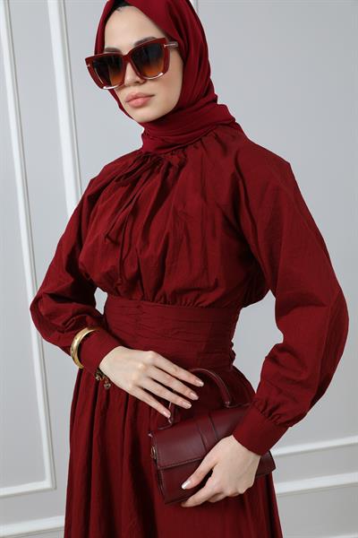 Etek Bluz Takım - Bordo