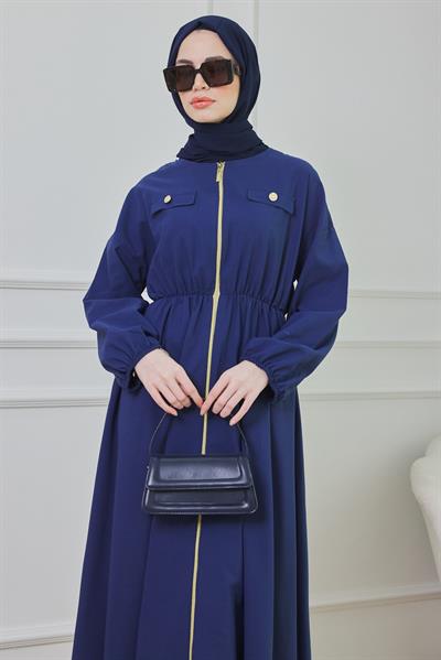 Fermuarlı Elbise - Lacivert