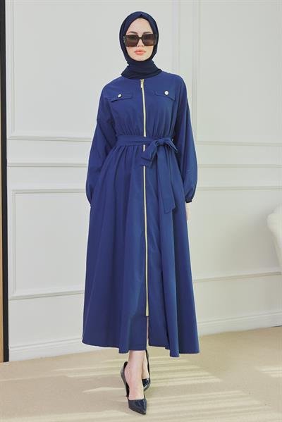 Fermuarlı Elbise - Lacivert