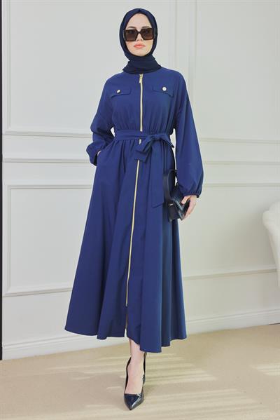 Fermuarlı Elbise - Lacivert
