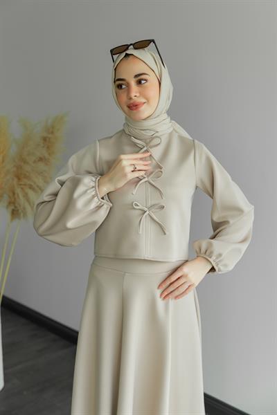 Fiyonklu Scuba Takım - Krem