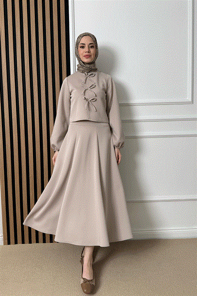 Fiyonklu Scuba Takım - Krem