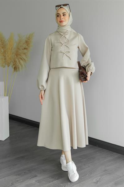 Fiyonklu Scuba Takım - Krem