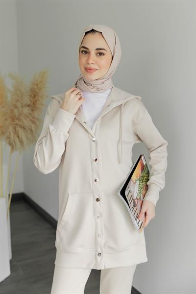 İkili Eşofman Takımı - Krem