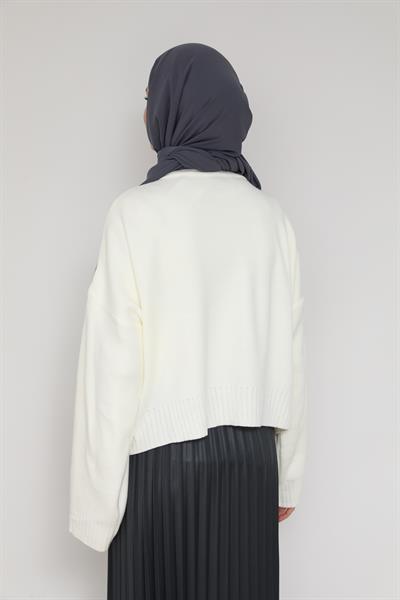 İncili Triko - Beyaz